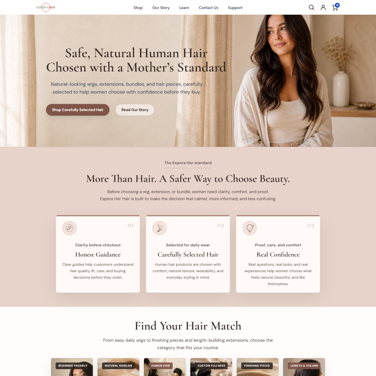 Esperaher Hair website