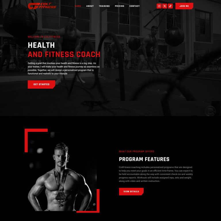 Colt Fitness website